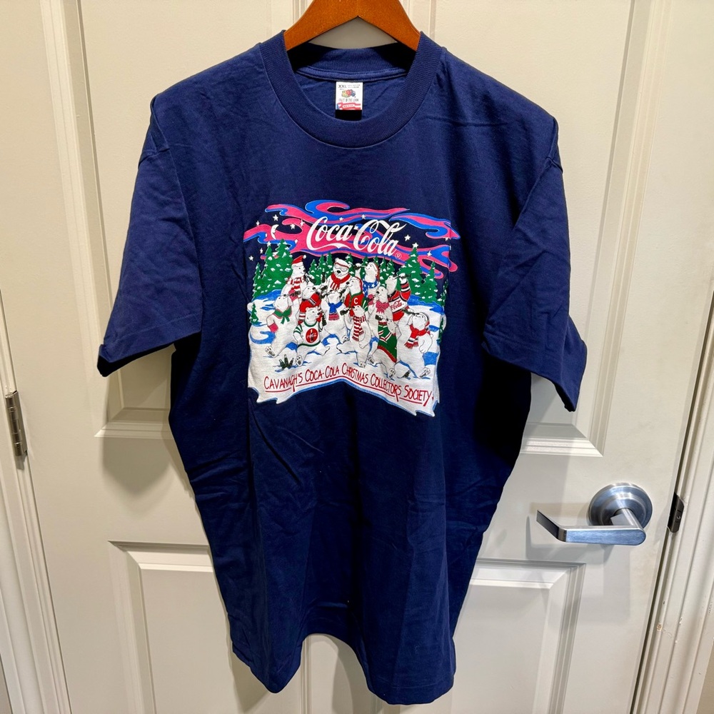 VTG Coca Cola 90s Polar Bears Christmas Shirt Cavanagh Collectors Society XXL